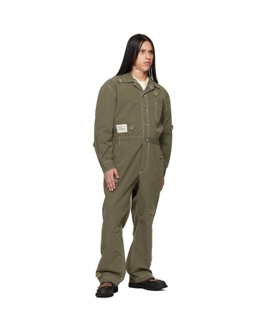 Song For The Mute Black Birkenstock Edition 'The Gardener' Crochet Flower Jumpsuit for men