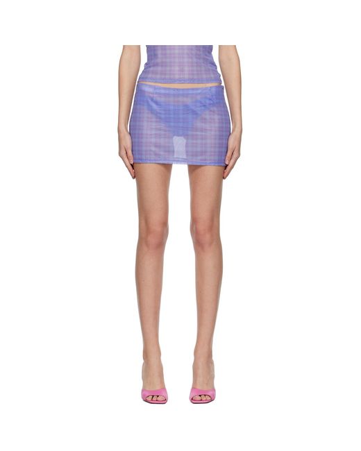 Miaou Blue Purple Fig Miniskirt