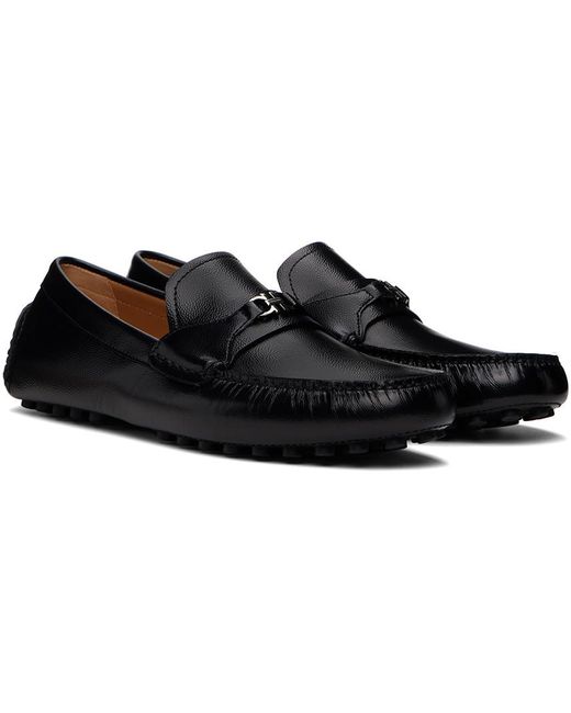 Ferragamo Black Driver Loafers for men