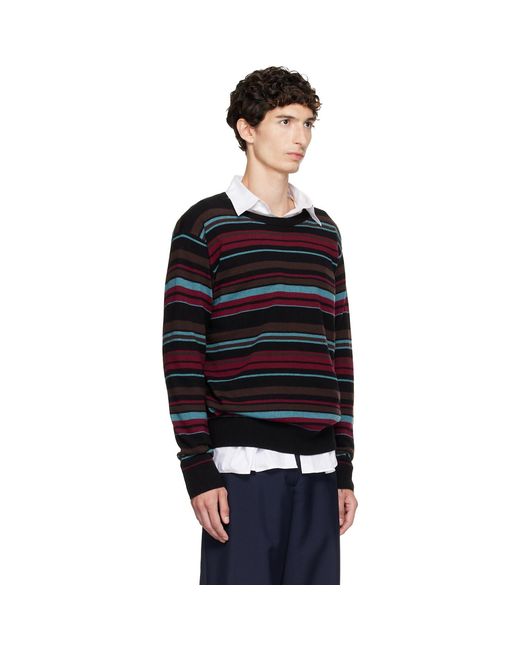 Pull Noir À Rayures Dries Van Noten pour homme en coloris Black