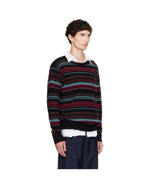 Dries Van Noten Black Striped Sweater for men