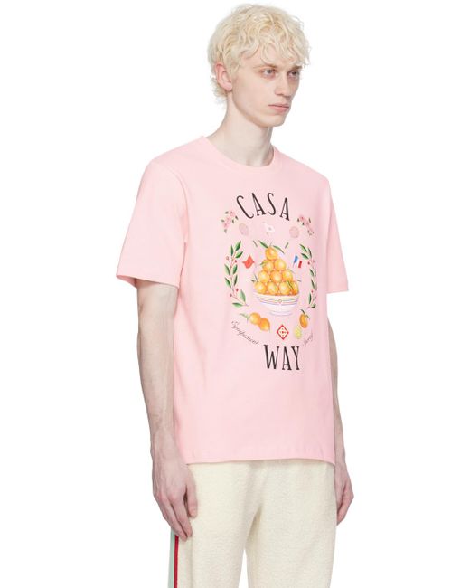 Casablanca Pink Ssense Exclusive 'Casa Way' T-Shirt for men