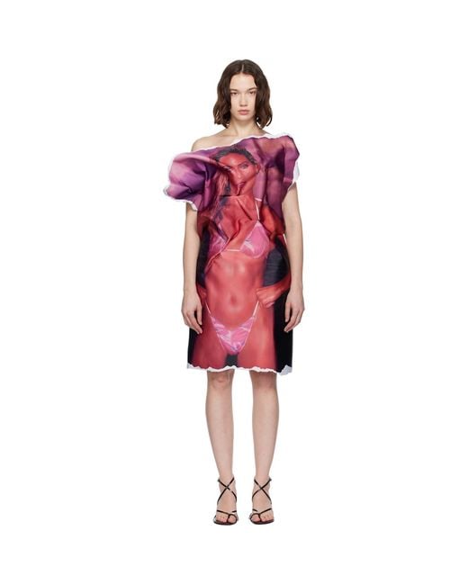 Abra Red Poster Midi Dress