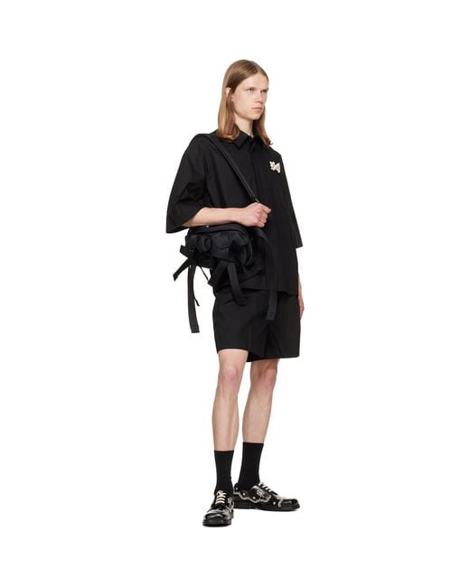 Simone Rocha Black Classic Bow Crossbody Bag for men