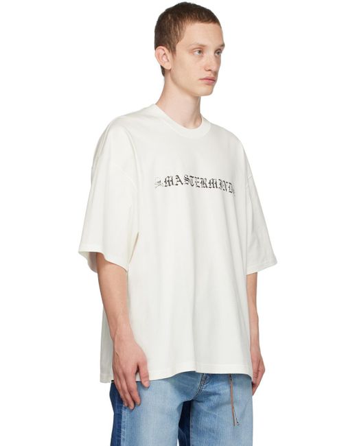 Mastermind Japan White Rubbed T-shirt for men