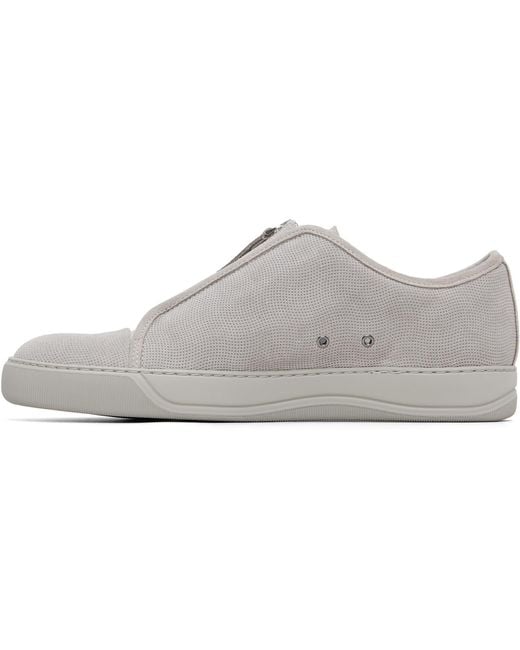 Lanvin Black Dbb1 Suede Zip Sneakers for men