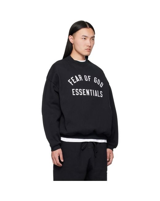 Fear Of God Black Varsity 90S Crewneck Sweatshirt for men