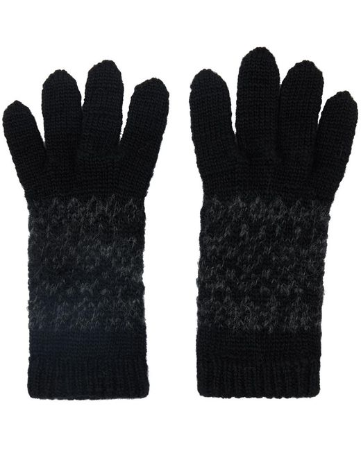 Y's Yohji Yamamoto Black Fair Isle Gloves