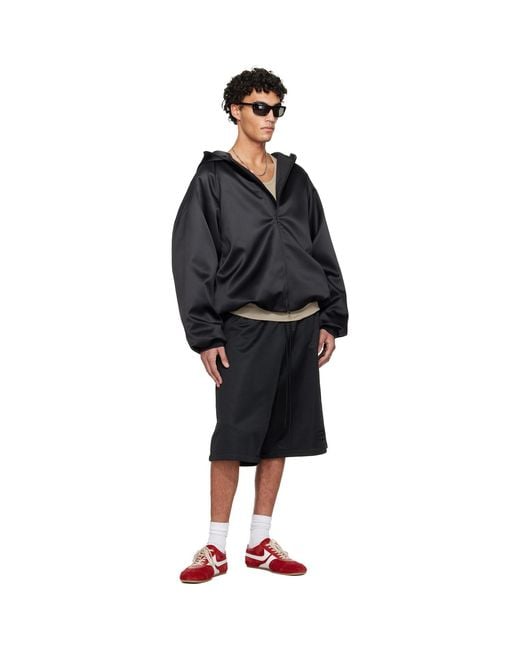 Fear Of God Black Holiday Satin Fleece Relaxed Shorts for men