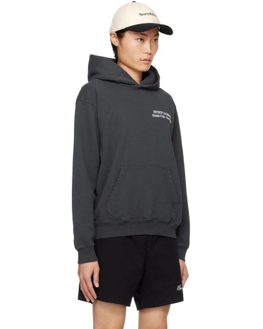 Sporty & Rich Black New Drink More Water Hoodie for men