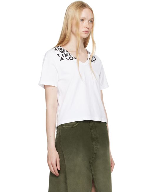 【MM6 Maison Margiela】ホワイト SIDA Vネック プリントTシャツ 楽天市場】MM6 エムエムシックス メゾンマルジェラ Tシャツ
