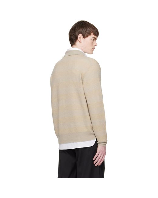 Ssstein Natural Knit Stripe Ls Polo for men