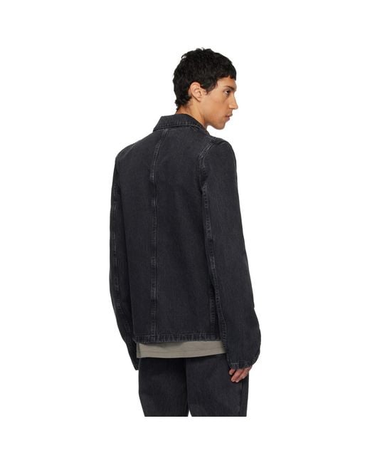 Rier Black Faded Denim Jacket for men
