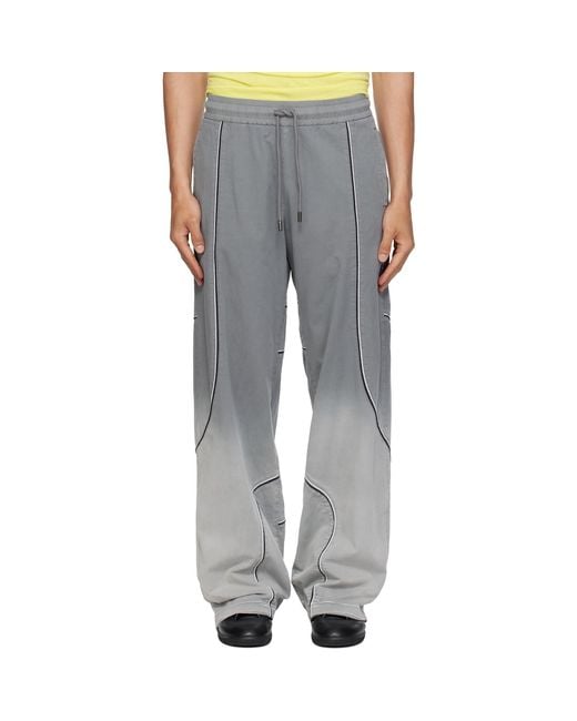 Off-White c/o Virgil Abloh Gray Garment Dye Slouchy Track Pants for men