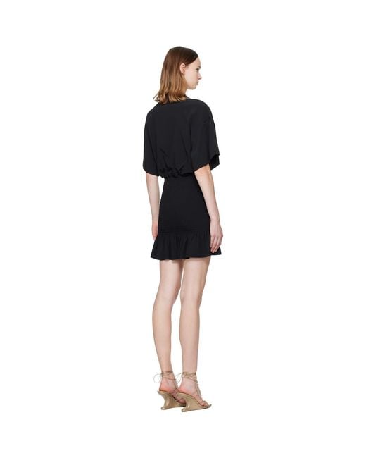 The Attico Black Fluid Cady Minidress
