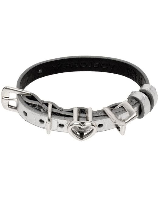 Y. Project Black Silver Y Heart Belt Bracelet