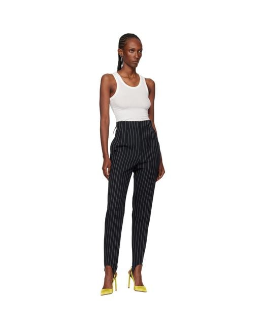 Mugler Black Ribbed Tank Top
