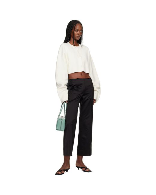 Totême Black Off- Cropped Oversized Cardigan