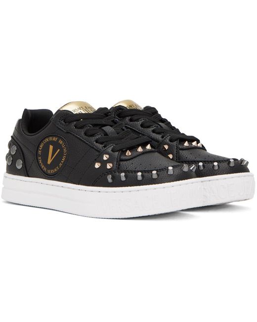 Versace Black Court 88 Spiked Sneakers