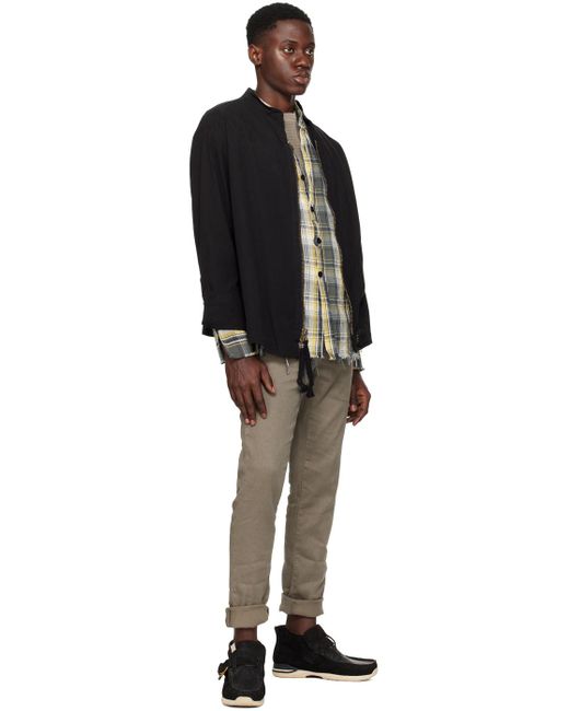 Chemise grise à carreaux Greg Lauren pour homme en coloris Black