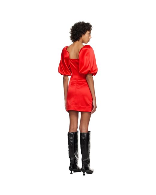 Ganni Red Bow Minidress