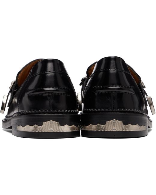 Toga Virilis Black Metal Loafers for men