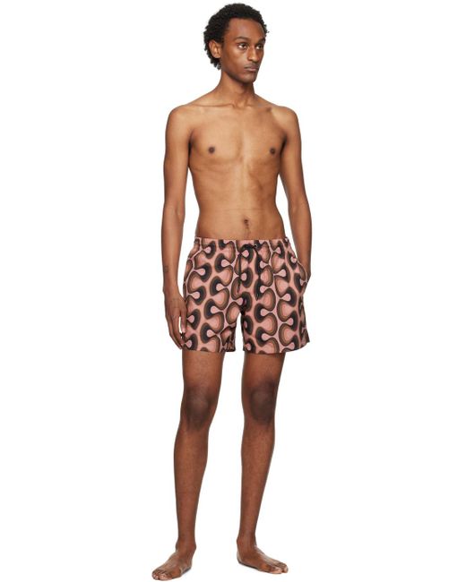 Dries Van Noten Multicolor Pink Printed Swim Shorts for men