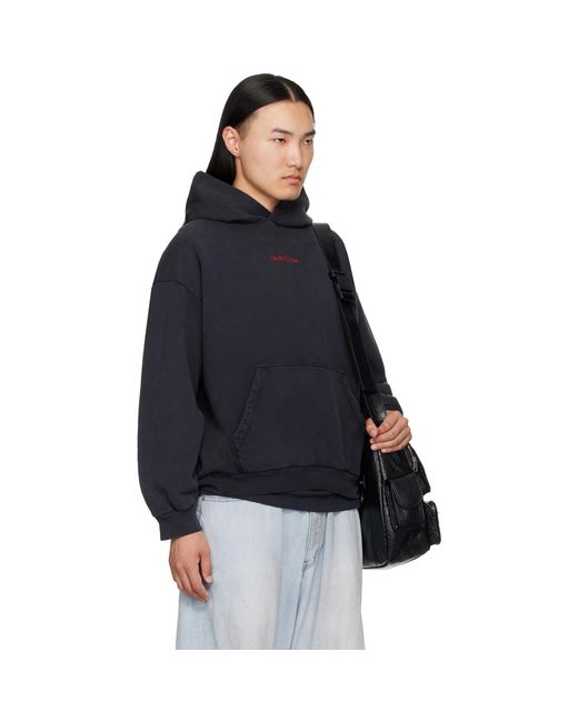 Balenciaga Black Faded Hoodie for men