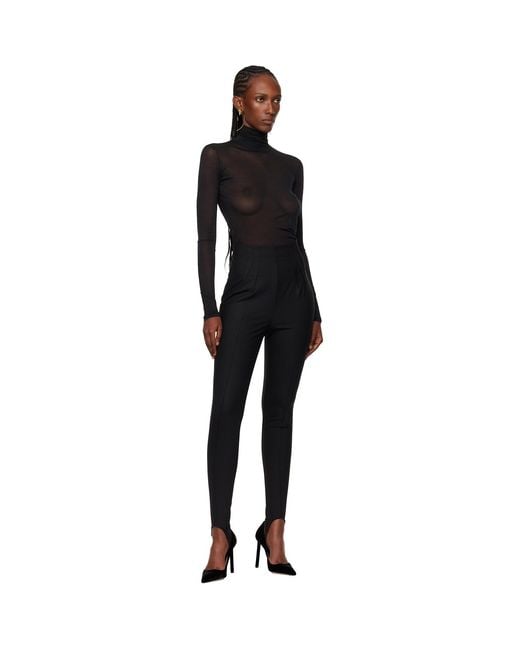 Mugler Black Turtleneck Top