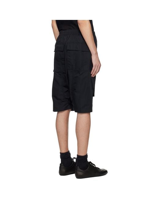 Rick Owens Black Temple Cargo Pods Shorts for men