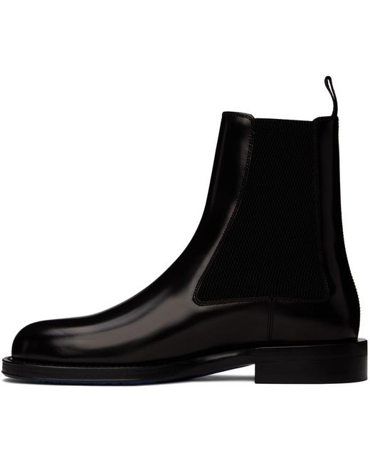 Burberry Black Leather Tux High Chelsea Boots for men