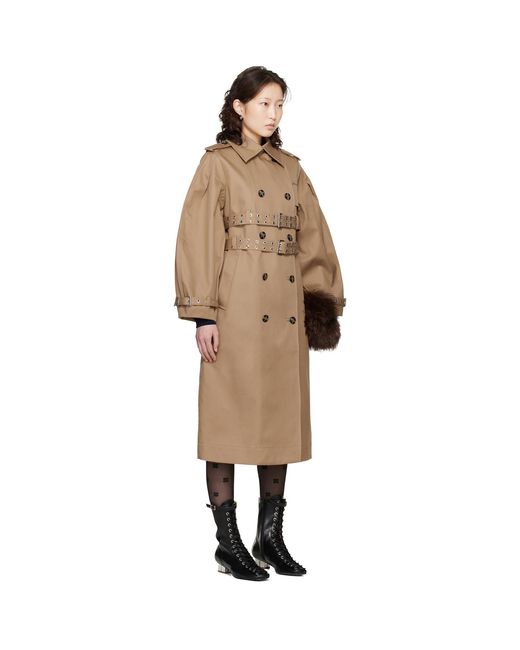 Ganni Multicolor Bonded Cotton Trench Coat