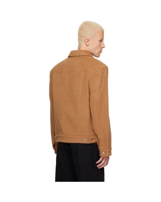 Helmut Lang Brown Tan Wool Trucker Jacket for men