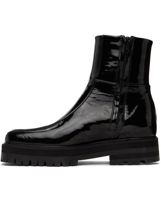 Ernest W. Baker Black Platform Zipped Boots for men