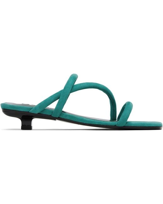 By Far Black Morena Kid Suede Leather Heeled Sandals