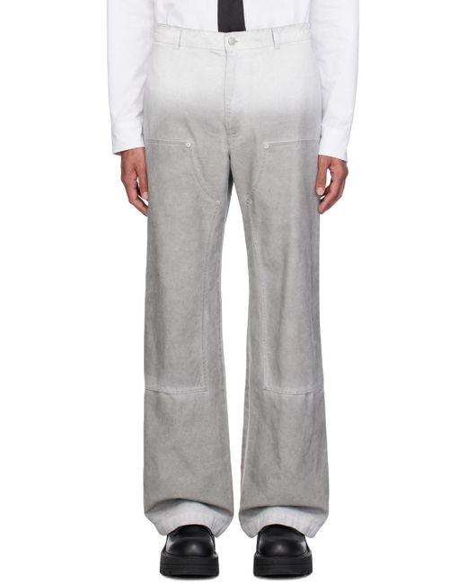 1017 ALYX 9SM White Overdyed Carpenter Trousers for men