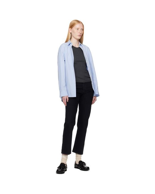 Agolde Black 90S Pinch Waist High Rise Straight Jeans