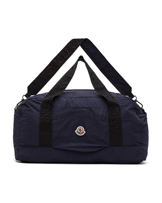 Moncler Blue Navy Nylon Duffle Bag for men