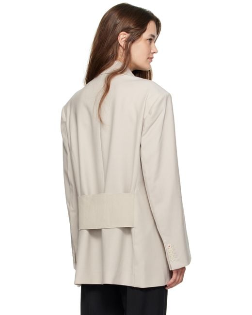 Victoria Beckham トープ リラックス ダブルジャケット Natural
