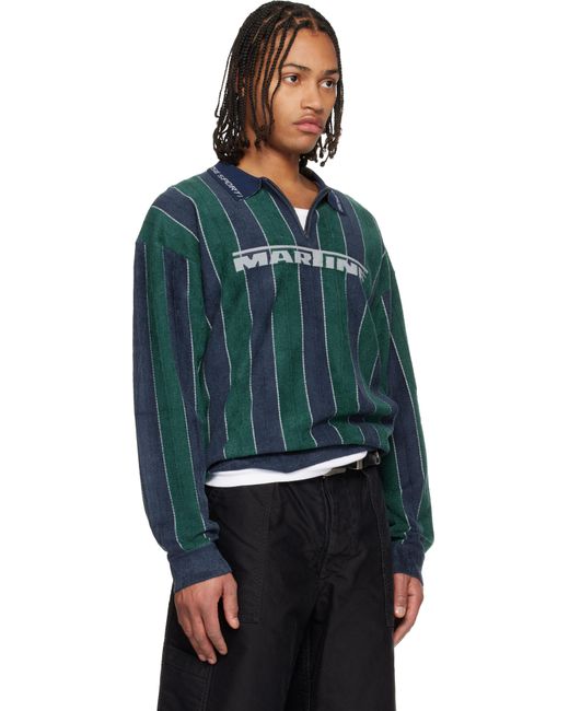 Martine Rose Blue Sporty Logo Polo for men