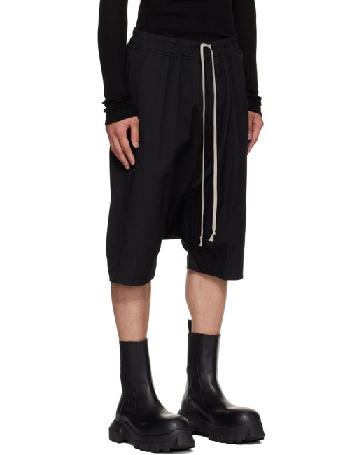 Rick Owens Black Concordians Rick's Pods Shorts for men