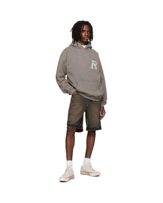 Represent Gray Western Initial Hoodie for men