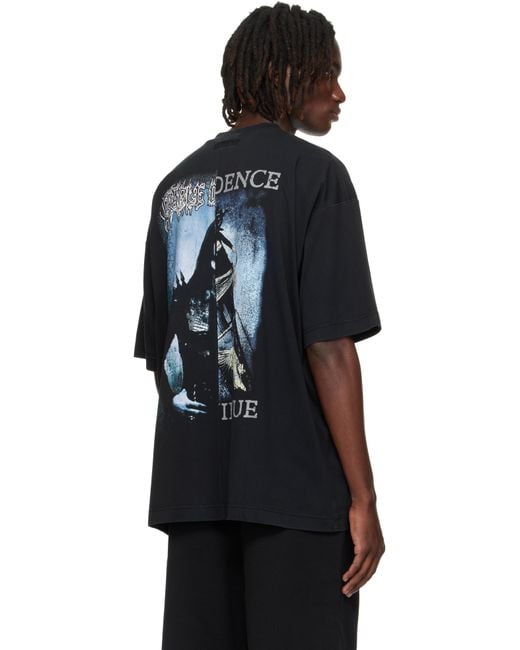 Vetements Black Cradle Of Filth Cut-Up Oversized T-Shirt for men