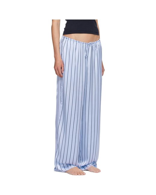 Skims Blue Woven Shine Lace Lounge Pants