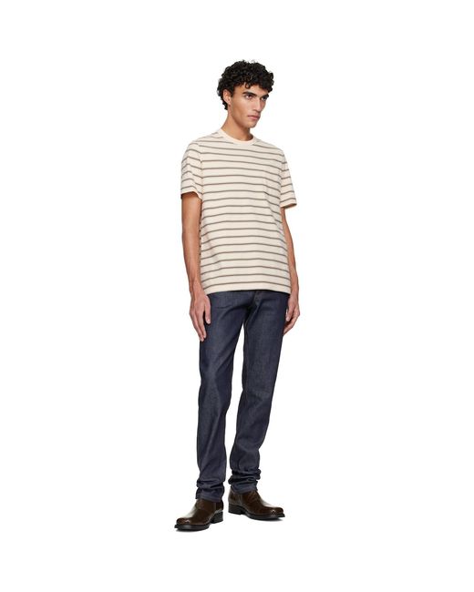 A.P.C. Black Striped T-Shirt for men