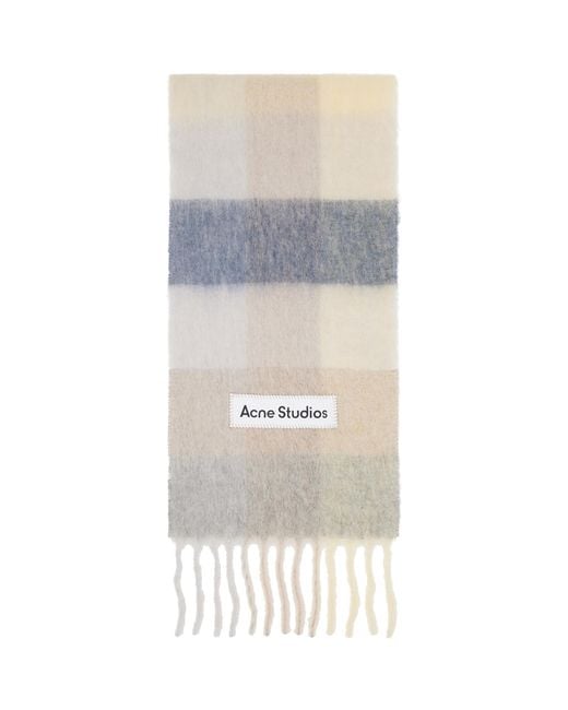 Acne Multicolor Off- Mohair Checked Scarf