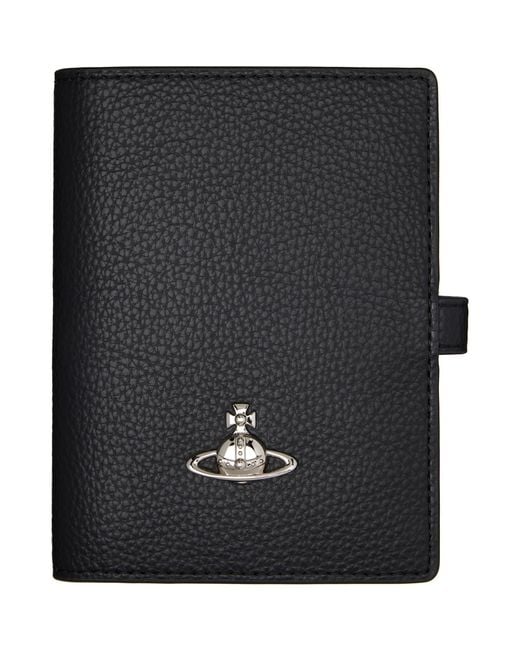 Vivienne Westwood Black Orb Passport Holder for men