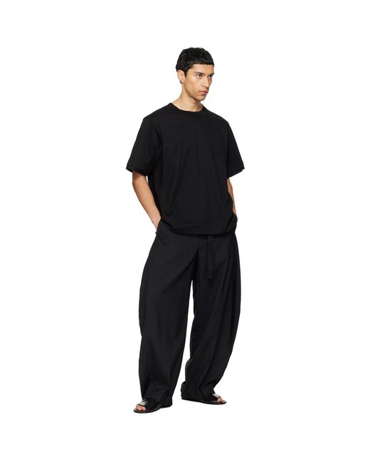 Sacai Black Cotton Typewriter & Cotton Jersey T-Shirt for men