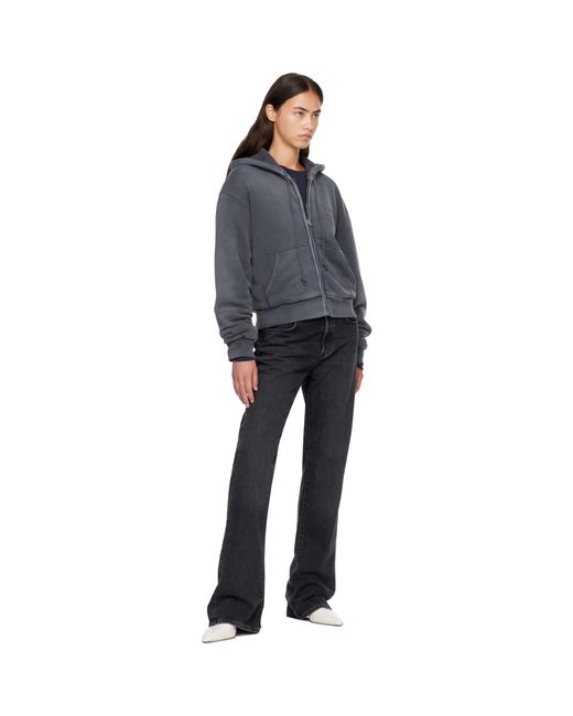 Acne Blue Sprayed Zip Hoodie