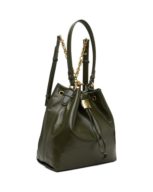 Balmain Green Pulse Calfskin Leather Backpack
